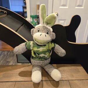 Camouflage Gray Easter Sock Monkey Plush